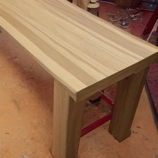 Image similar to an interesting woodwork handcrafted table concept