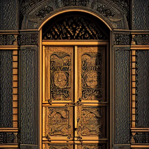 Image similar to one hundred doors with latches, trending on artstation, highly detailed, intricate, sharp focus, digital art, 8 k