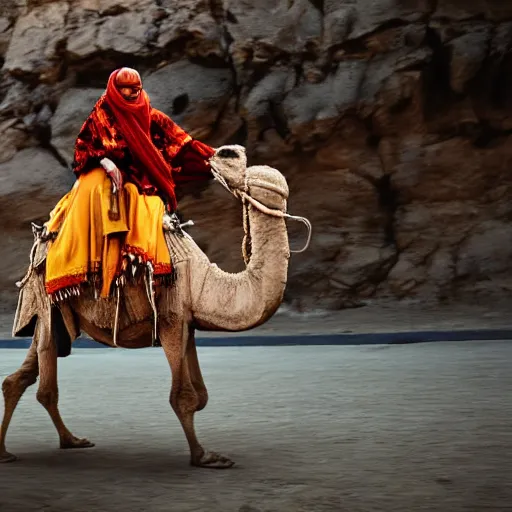 Image similar to billie eilish riding a camel h - 1 0 2 4 w - 1 0 2 4