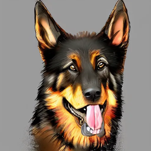 Prompt: German Shepherd Police Officer, digital art, artstation, very detailed, award winning, Colorful,