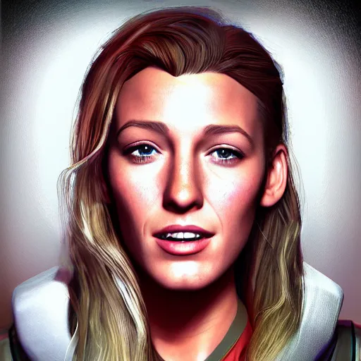 Image similar to blake lively portrait, gta, game, character, highly detailed, 8 0 s