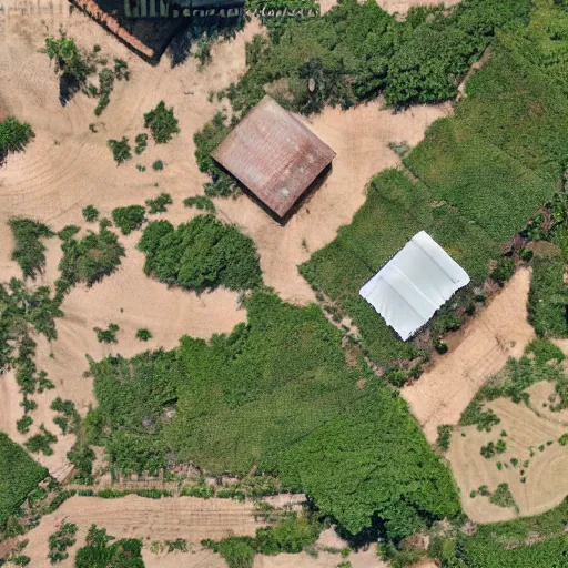 Image similar to fortified compound. aerial photography.