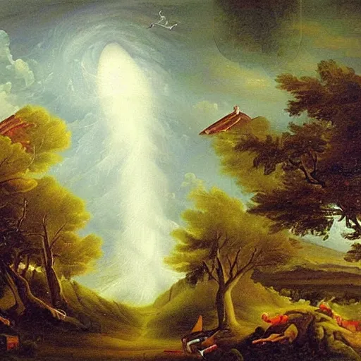 Image similar to beautiful tornado in a landscape painting