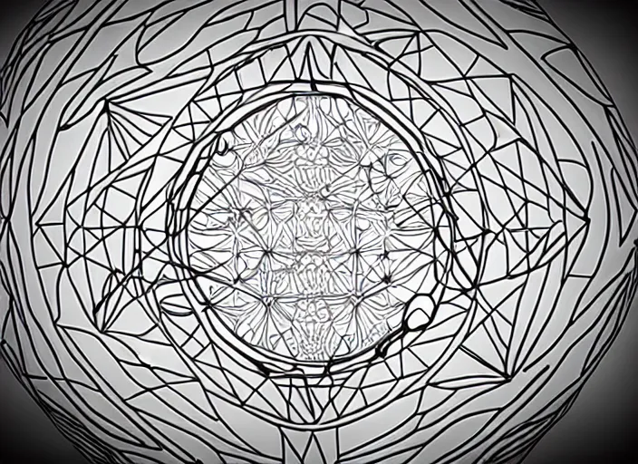 Image similar to symmetry! cancer cell, intricate, elegant, highly detailed, concept art, smooth, sharp focus, lineart, illustration, 3 d occlusion, penned with black on white on gray, 8 k