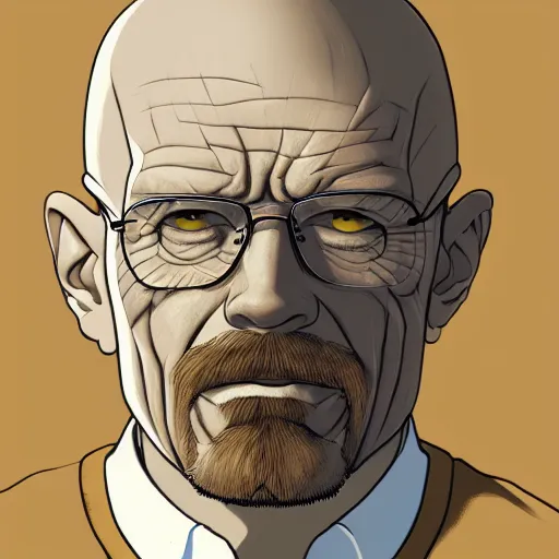 Prompt: portrait of walter white skull, anime fantasy illustration by tomoyuki yamasaki, kyoto studio, madhouse, ufotable, comixwave films, trending on artstation