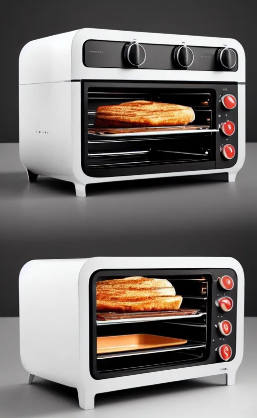 Image similar to a stylish electric toaster oven ; designed by marc newsom, zaha hadid, blonde, joseph and joseph, dieter rams ; natural materials ; industrial design ; behance ; le manoosh ; pinterest ; if design award ; reddot design award