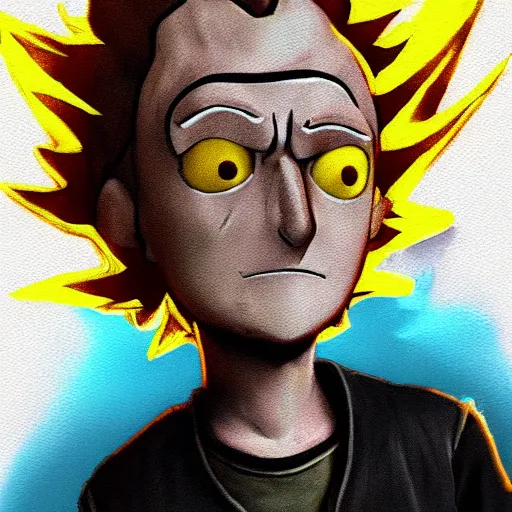 Image similar to morty from rick and morty color charcoal sketch artstation deviant art yoshida watercolor cinema 4 d