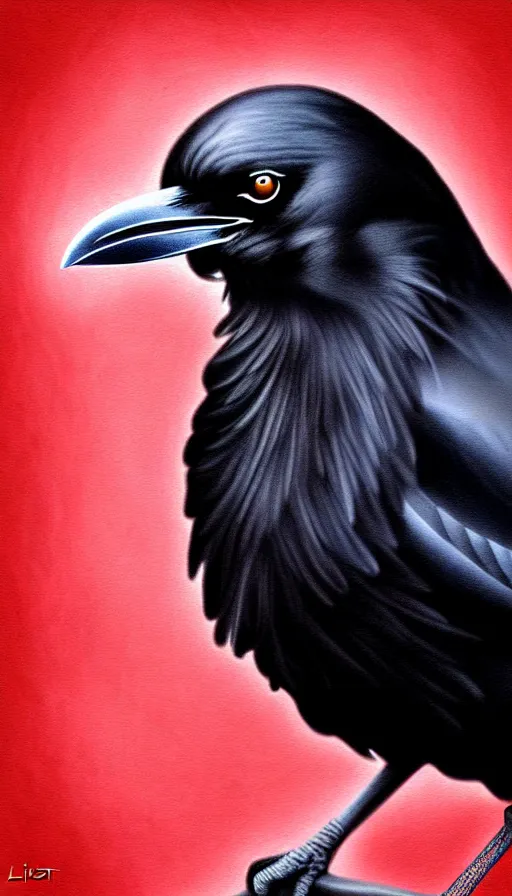 Prompt: epic professional digital art of a crow that is a human by lisa roet