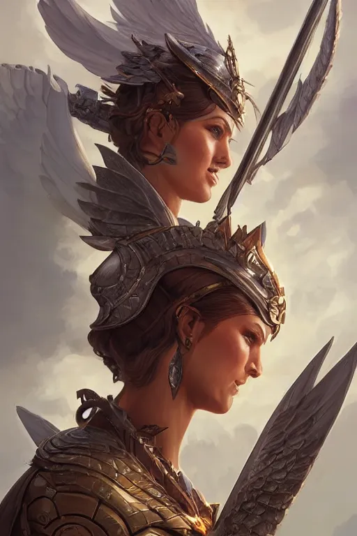 Image similar to amazon valkyrie athena, d & d, fantasy, portrait, highly detailed, headshot, digital painting, trending on artstation, concept art, sharp focus, illustration, art by artgerm and greg rutkowski and magali villeneuve