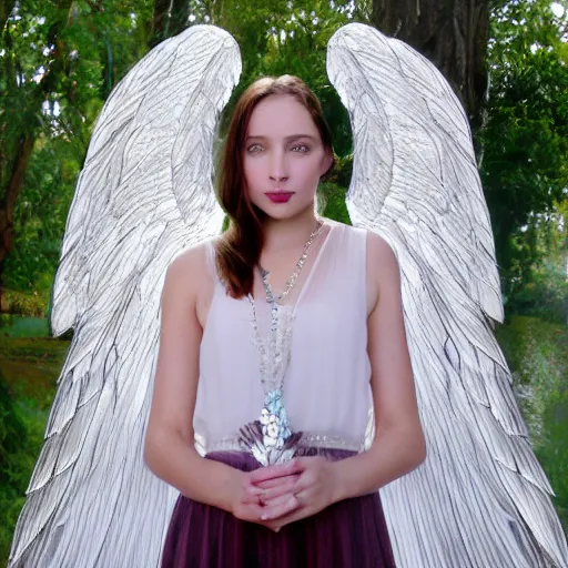 Prompt: photo of a beautiful ethereal angel with crystal wings