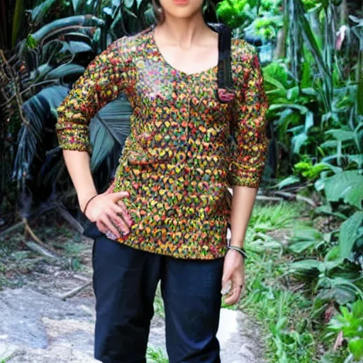 Prompt: how many times i told you to give me lara croft wearing batik!