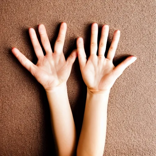 Image similar to photo of hand but with extra hands instead of fingers