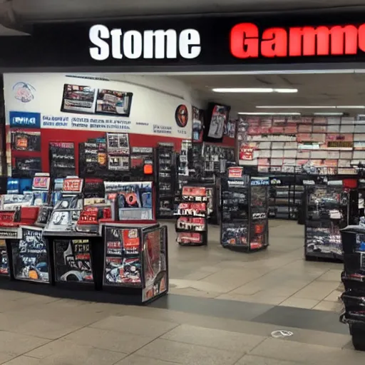 Prompt: gamestop on the moon