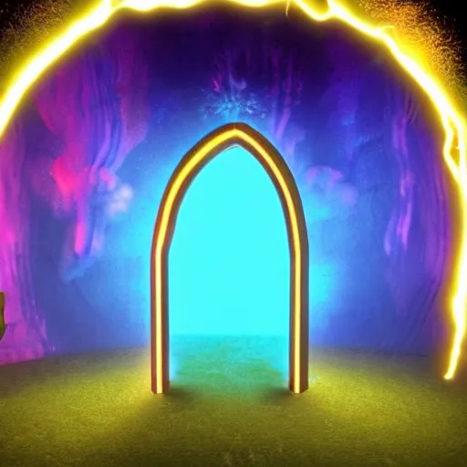 Prompt: a demonic ( magical ) glowing portal!! to hell