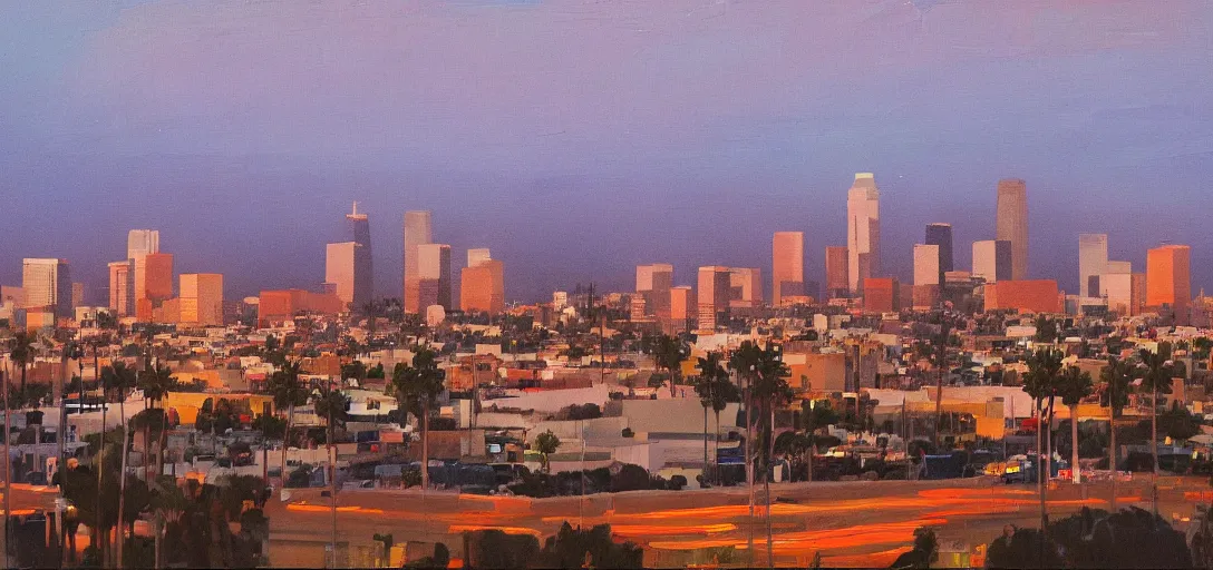 Image similar to l. a. at dusk by lou romano