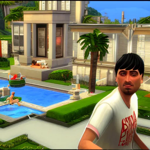 Image similar to Tony montana in the sims