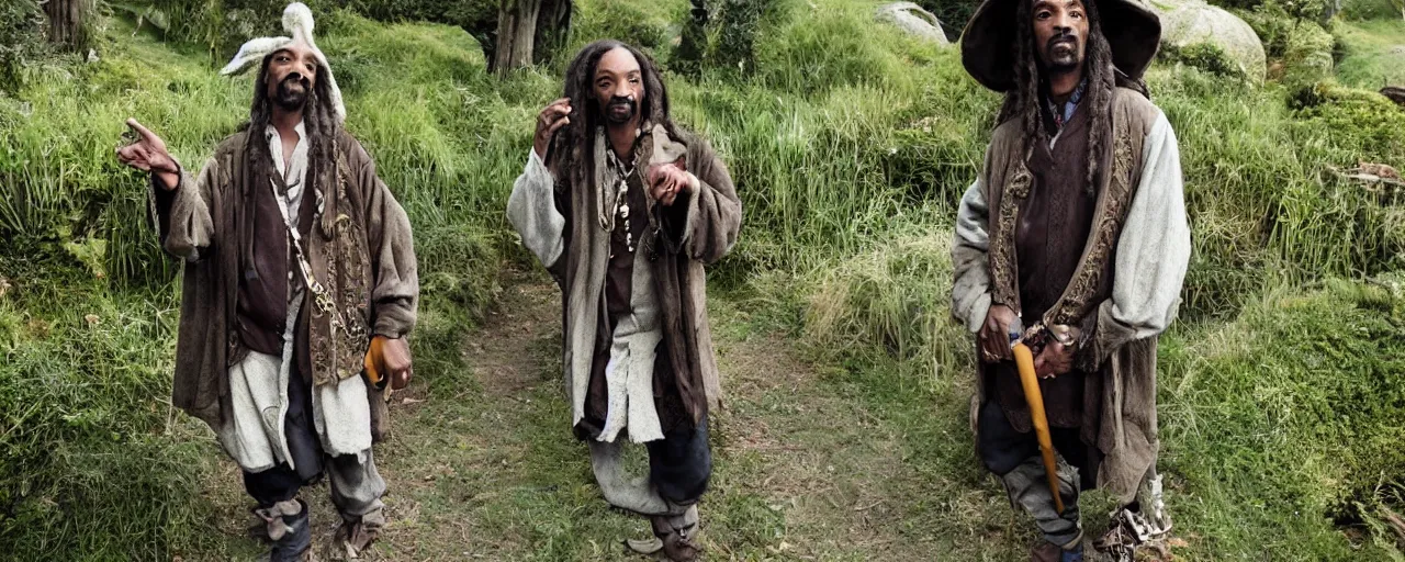 Prompt: snoop dogg as hobbit in the shire