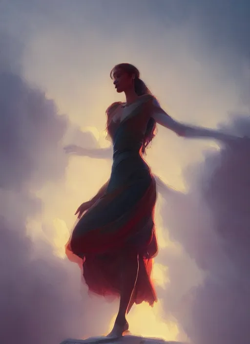 Prompt: a chiaroscuro portrait of a woman with very long legs vibrant color scheme, highly detailed, in the style of romanticism, cinematic, artstation, moebius, greg rutkowski