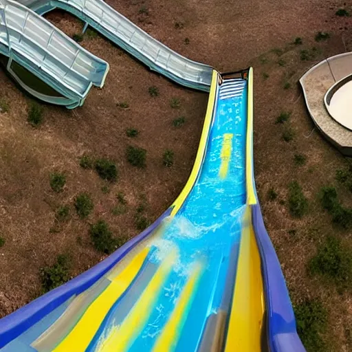 Image similar to first person perspective of going down a water slide