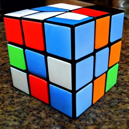 Image similar to unsolved rubik's cube made of various types of stone,