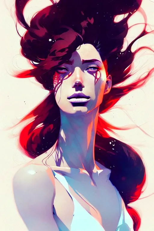 Image similar to a ultradetailed beautiful panting of a stylish woman with hair made out of water, by conrad roset, greg rutkowski and makoto shinkai trending on artstation