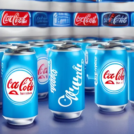 Prompt: a new blue logo for coca-cola