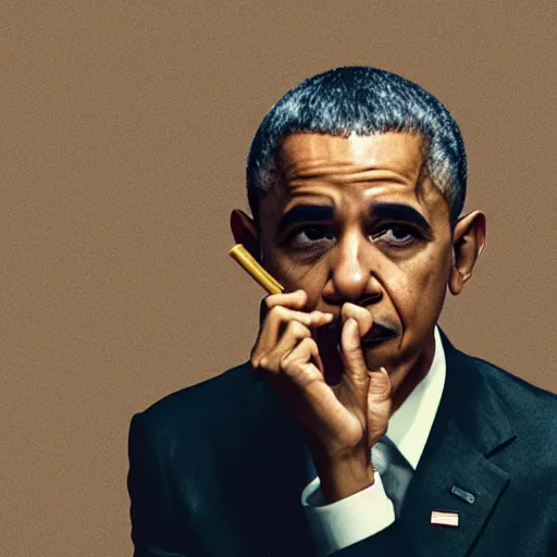 Prompt: barrack obama smoking a joint, 30mm photography, gta artstyle, wide shot, dramatic lighting, octane render, hyperrealistic, high quality, highly detailed, artstation, HD, beautiful, cinematic, 8k, unreal engine, facial accuracy, symmetrical, smooth, intricate