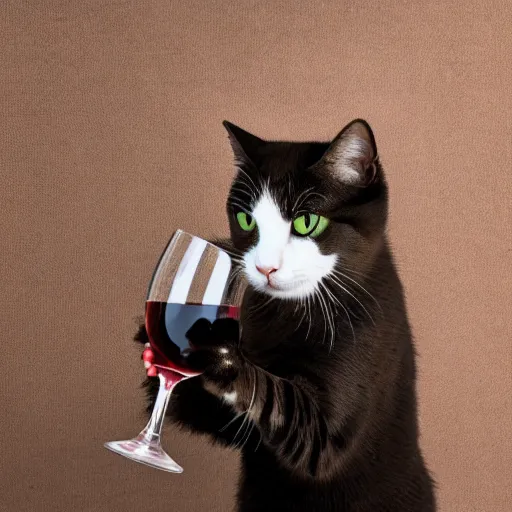 Image similar to a cat drinking wine, stock photo