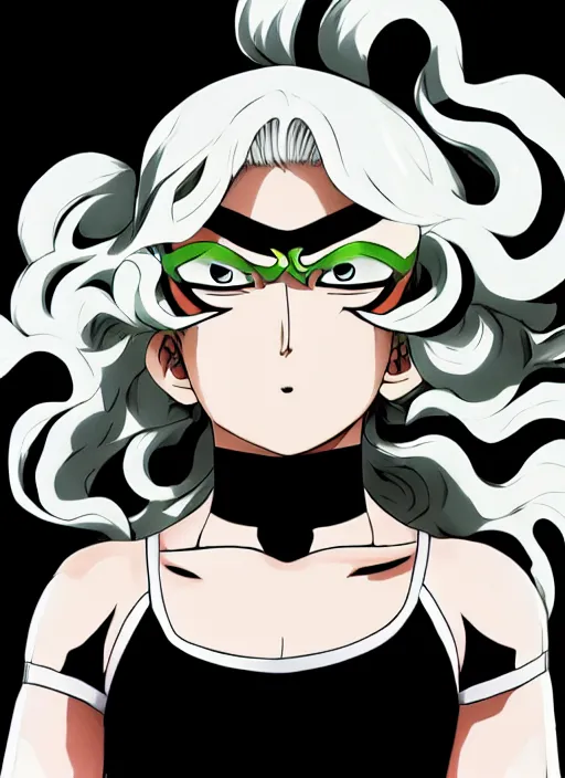 Image similar to A full portrait photo of tatsumaki one punch man, f/22, 35mm, 2700K, lighting, perfect faces, award winning photography.