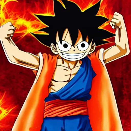 Prompt: luffy as goku