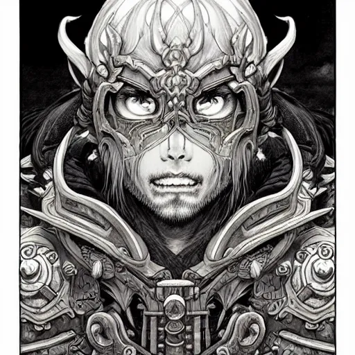 Image similar to prompt: World of Warcraft character portrait drawn Katsuhiro Otomo and Takato Yamamoto, inspired by Fables, magical and alchemical weapons, soft light, intricate detail, photorealistic style, intricate detailed oil painting, detailed illustration, oil painting, painterly feeling, intricate ink painting detail, sharp high detail, manga and anime 2000