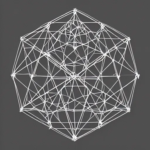 Prompt: wireframe model of platonic solids conquering the world, apocalypse, high details, perfect lightning, witching hour