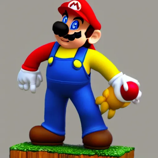 Prompt: super mario as a warhammer tabletop figurine