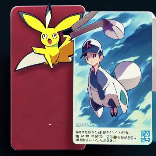 Image similar to a pokemon go card from 1 9 5 0, illustration, concept art, anime key visual, trending pixiv fanbox, by wlop and greg rutkowski and makoto shinkai and studio ghibli and kyoto animation and ken sugimori, symmetrical facial features, pocket monster companion, box art