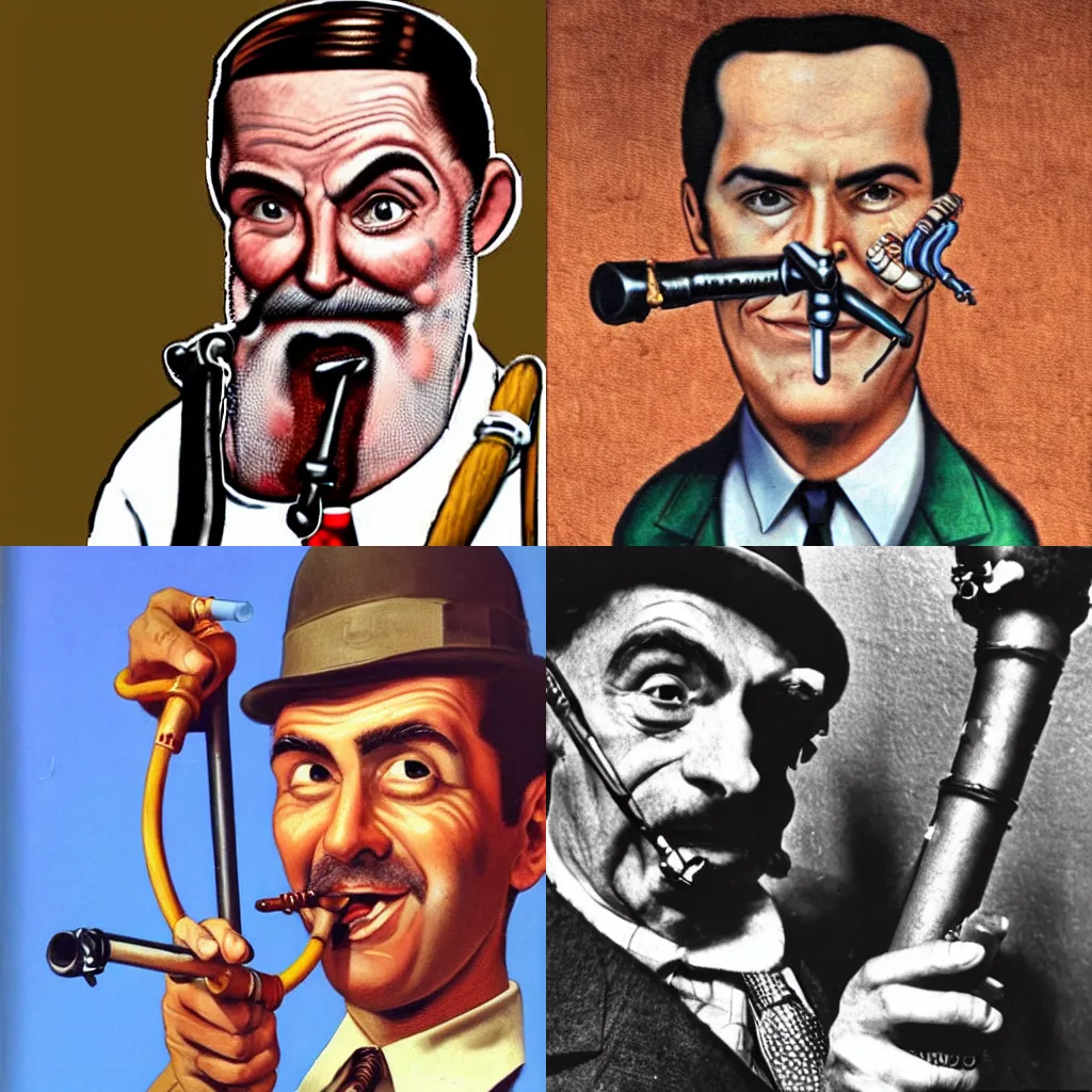 Prompt: a Subgenius with a pipe