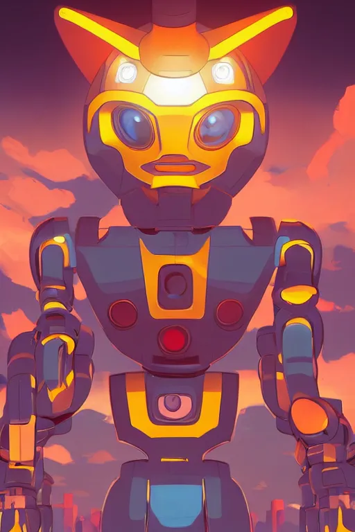 Image similar to metabots medabots medarotto medarot robot minimalist comics, behance hd by jesper ejsing, by rhads, makoto shinkai and lois van baarle, ilya kuvshinov, rossdraws global illumination ray tracing hdr radiating a glowing aura