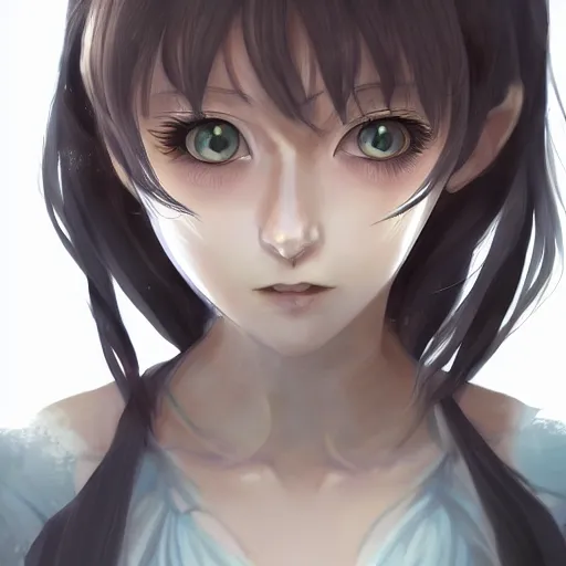 Image similar to portrait of a hollow girl, anime fantasy illustration by tomoyuki yamasaki, kyoto studio, madhouse, ufotable, trending on artstation