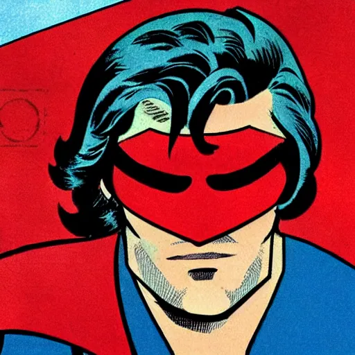 Prompt: soviet russian superman with an eyepatch, close up, by will eisner