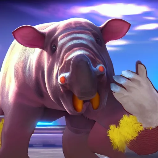 Image similar to A humanoid Tapir in Super Smash Brothers Ultimate, 4k HDR