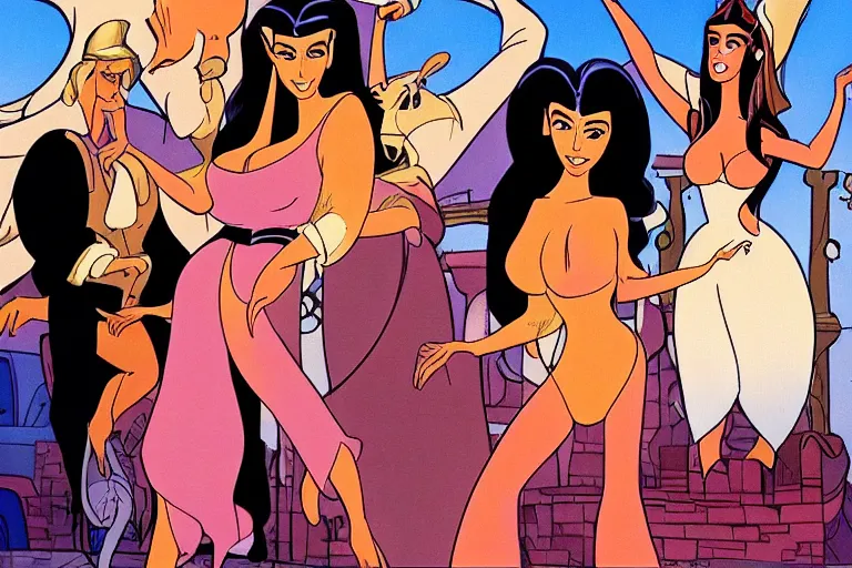 Image similar to don bluth cartoon animation the secret of kim kardashian epic film 1981