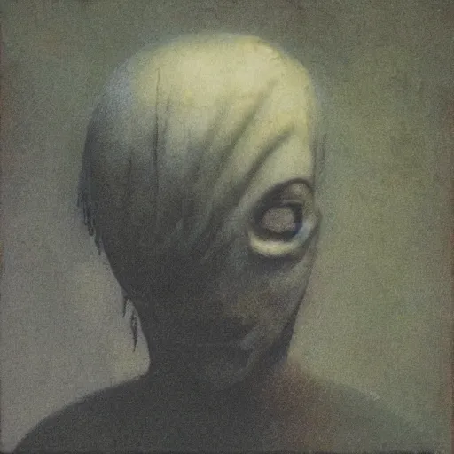 Image similar to female marthian by Beksinski