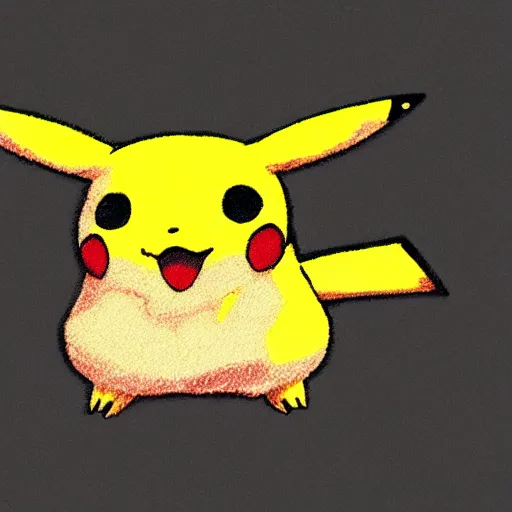 Image similar to a sketch drawing of a pikachu rug,