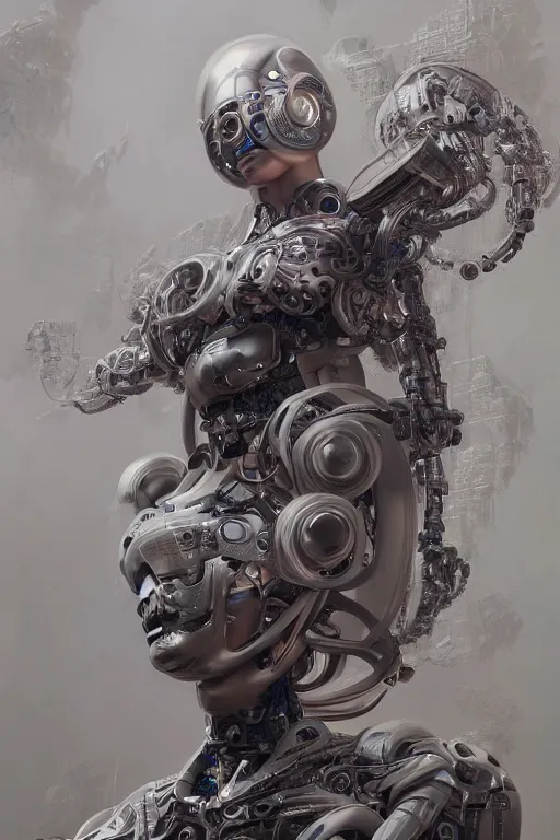 Prompt: a hiper intricate portrait of beautiful cybernetic woman build by artificial inteligence almost done, insanely intricate 3 d render, hyper realistic detailed portrait, scifi, futurism, hdri light, photoreal, hyper detailed, octane render, concept art, by peter mohrbacher, by wlop, by ruan jia