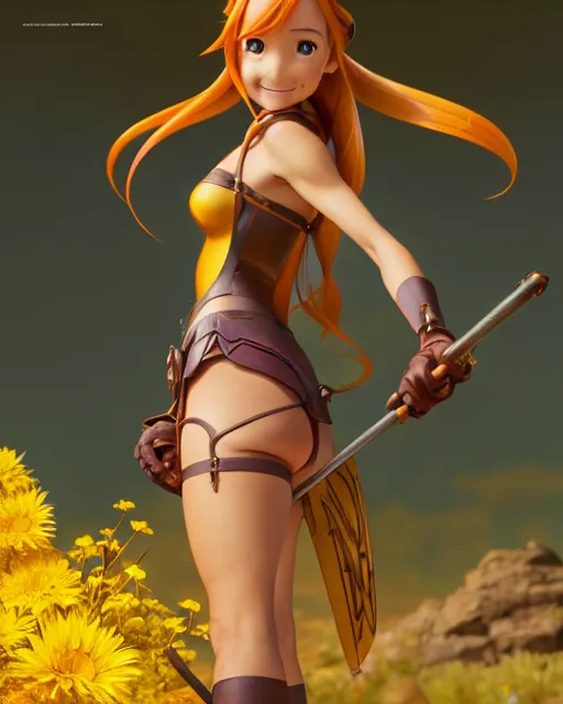 Image similar to weta disney pixar movie still pinup photo of asuna from sao : : as sunburnt tatoo cowgirl bumblebee woman by pixar : : by weta, greg rutkowski, wlop, ilya kuvshinov, rossdraws, artgerm, marvel, maxim cover, latex, octane render, sweaty, iridescent, bright morning, anime, liosh, mucha : :