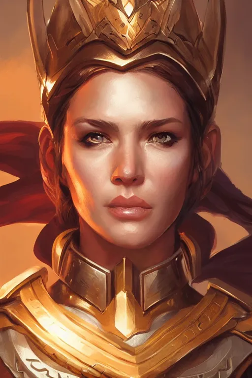 Image similar to amazon valkyrie athena, d & d, fantasy, portrait, highly detailed, headshot, digital painting, trending on artstation, concept art, sharp focus, illustration, art by artgerm and greg rutkowski and magali villeneuve