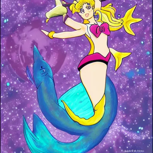 Prompt: sailor moon as a.mermaid