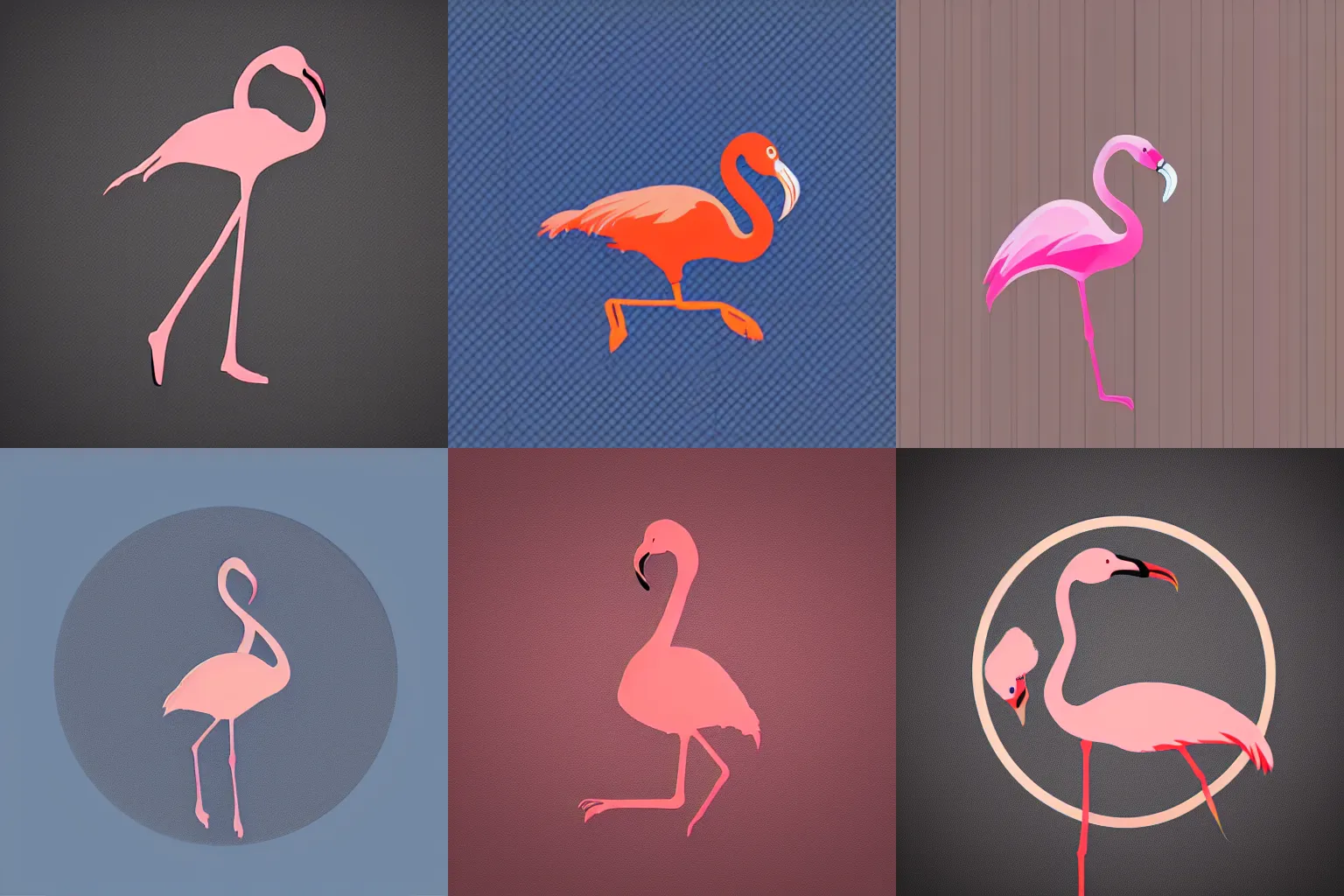 Prompt: beautiful vector minimalistic logo of a flamingo in sunset logopond