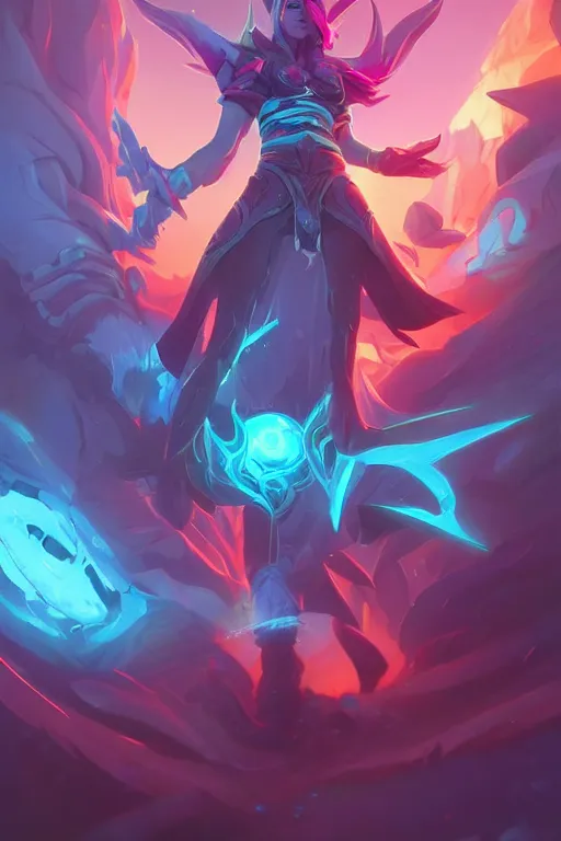 Prompt: kog'maw league of legends wild rift hero champions arcane magic digital painting bioluminance alena aenami artworks in 4 k design by lois van baarle by sung choi by john kirby artgerm and greg rutkowski and magali villeneuve mage fighter assassin