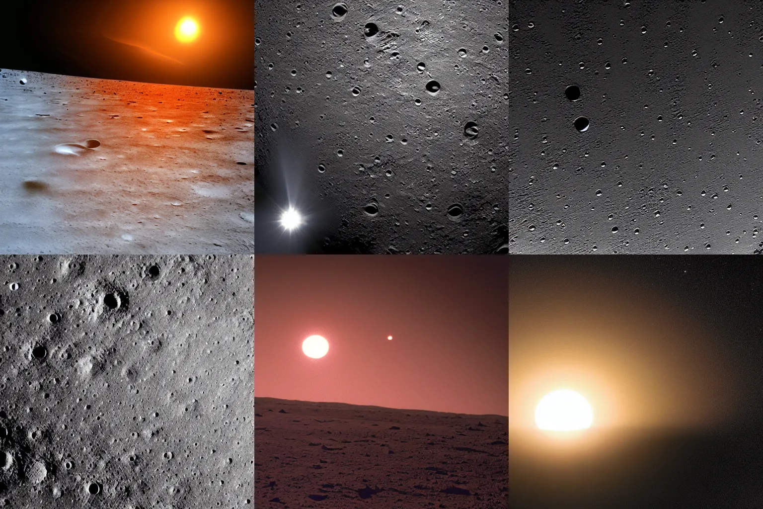Prompt: Sunset from the surface of the moon