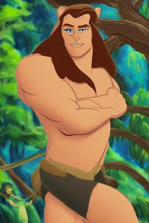 Image similar to disney's tarzan, solo portrait, 🎨🖌